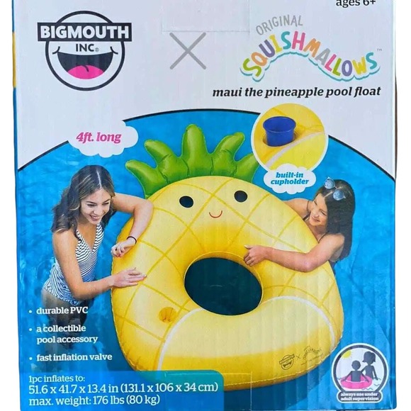BigMouth Squishmallows Maui the Pineapple & Tristan the Triceratops Pool Floats - Picture 3 of 13